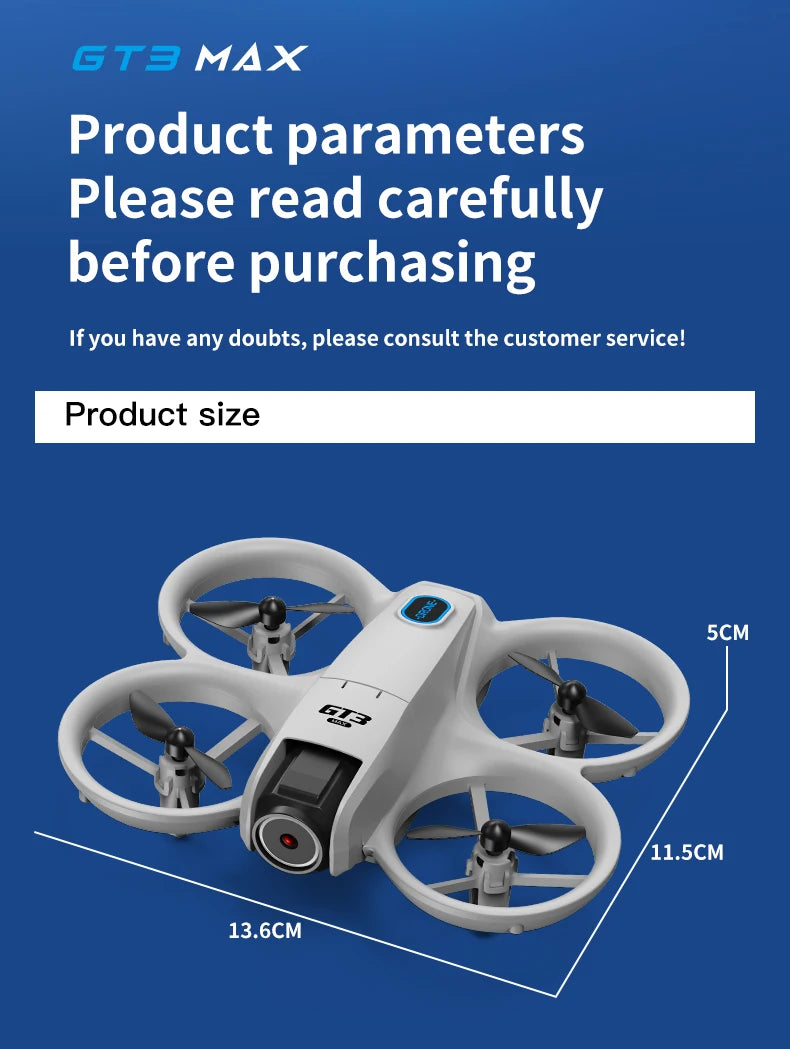 GT3 Max RC Drone 8K 5G 2.4G GPS Professional HD Aerial Photography Remote Control Aircraft HD Dual Cameras Quadcopter Toys Gifts