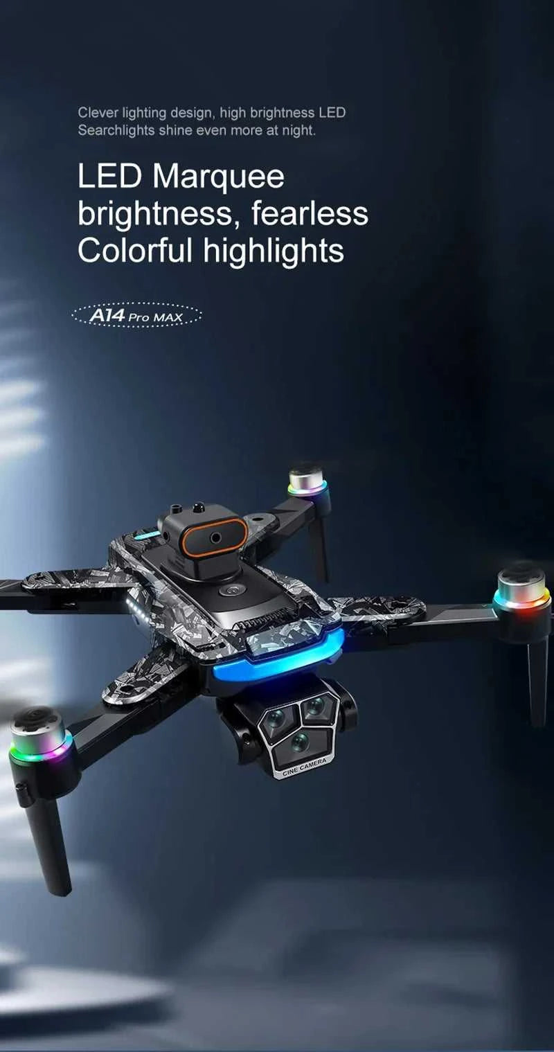 Drone A14Pro Max 8K HD Three Camera Brushless Optical Flow Obstacle Avoidance Foldable Quadcopter UAV 4.5-inch Large Screen Toys The jack market .AU The jack market .AU Drones $ 48 14:10#Only Parking Apron