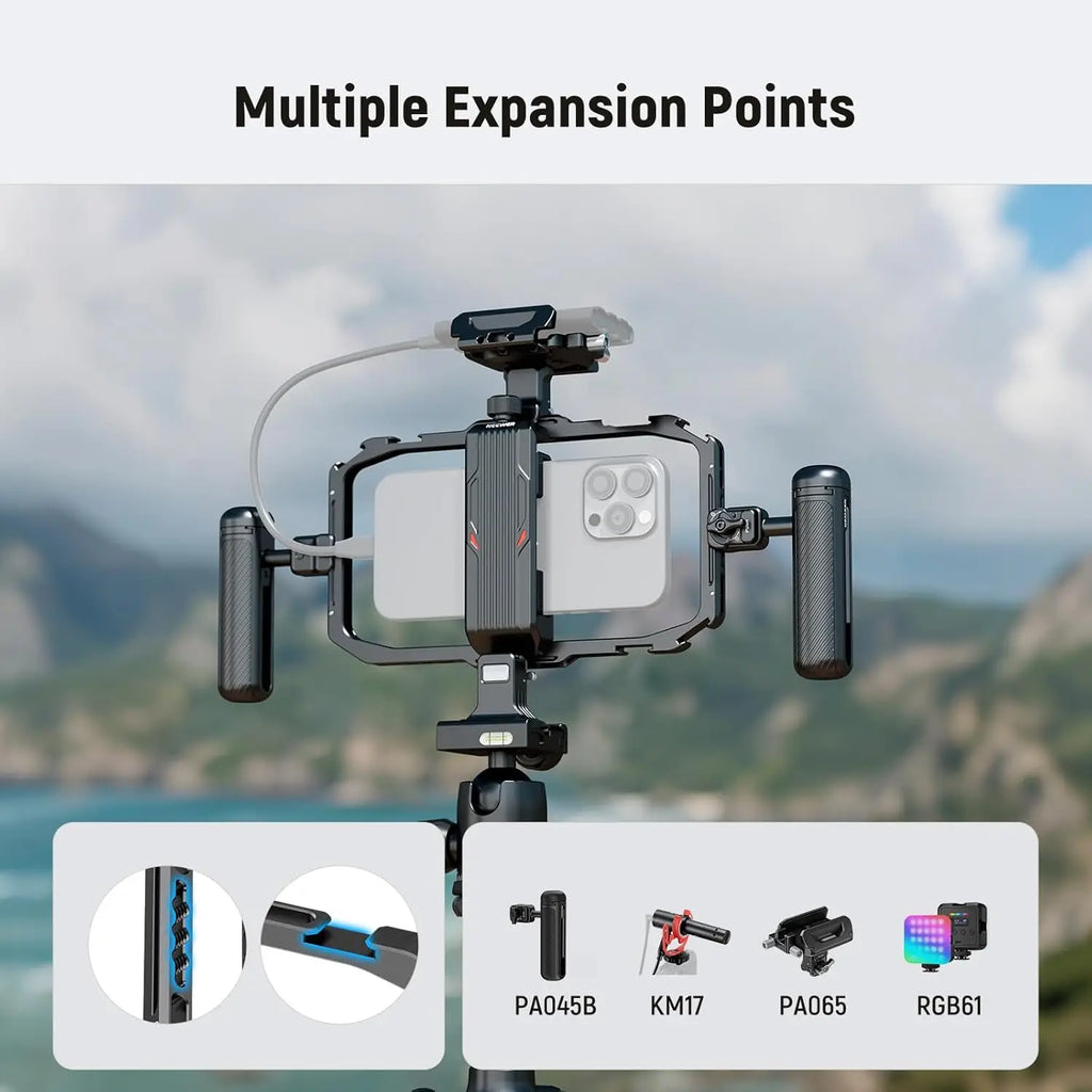 NEEWER Universal Phone Cage, Smartphone Video Rig with Quick Release Mounts Cold Shoes for Videomaker Filmmaking Vlogging
