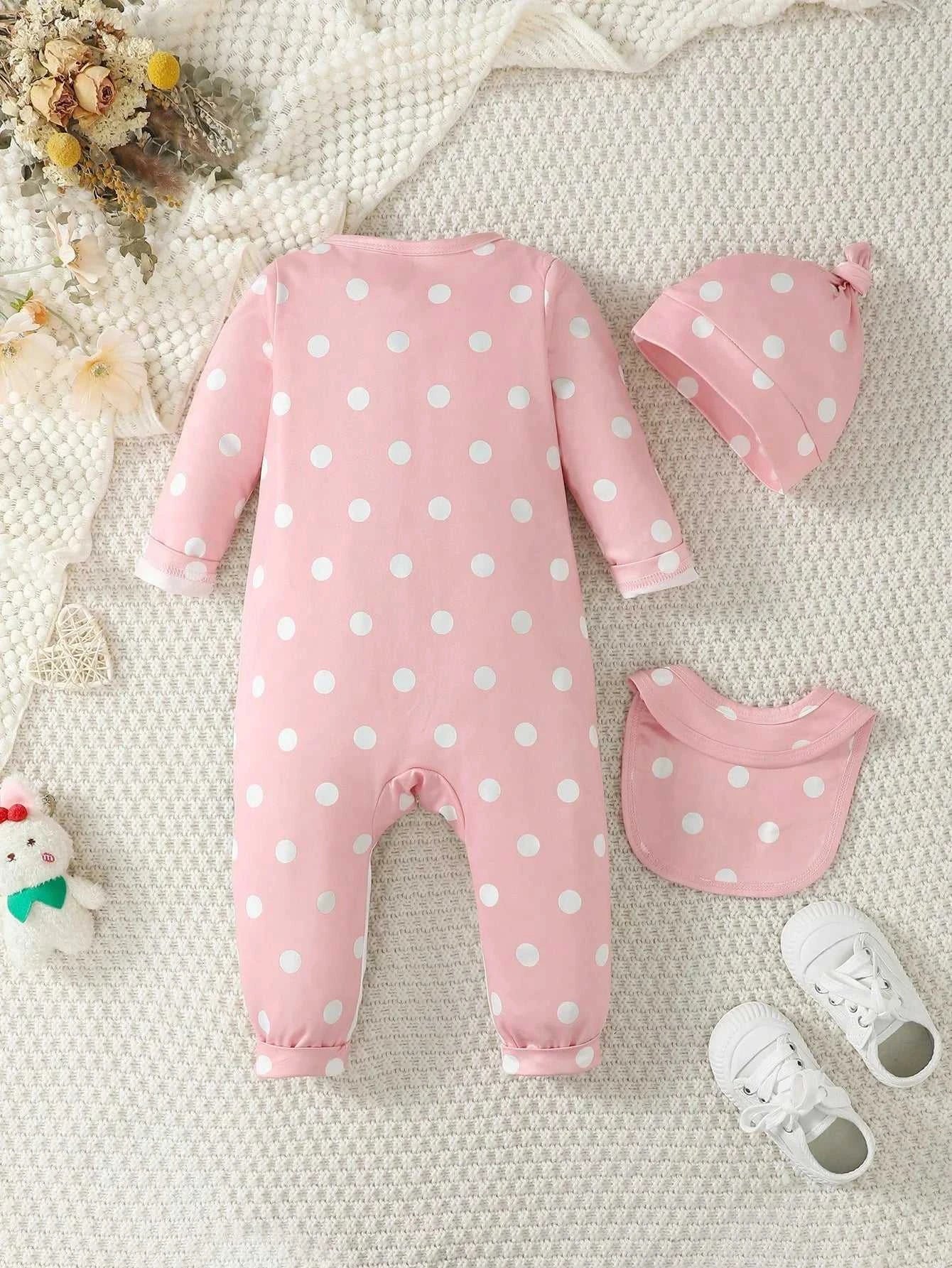New baby Girl Long sleeved Bodysuit Cute Little Cow Circular dots Jumpsuit+Hat+Drool towel 3pc/set 0-18Months Baby Crawling suit The jack market .AU The jack market .AU Mum & Kids: Essential Products for Every Family $ 28 14:1052#XPTBB0419014;200000463:200025003#1-3M