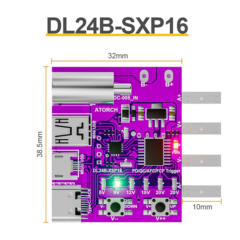 1pcs Type-C PD3.1 Fast Charging Protocol 4-Wire Test Board Voltage Meter Deceiver 140W Charger Aging Tool For DL24 Load Tester - Jack market 1988Jack Market 1988