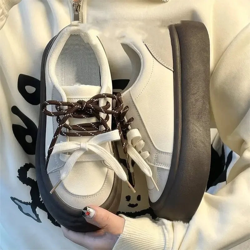 Fashion 2025 Round Toe Lace Up Women's Shoes Offers Trends Original 39 Walking Y2k New Aesthetic Cheap Ladies Footwear On Sale