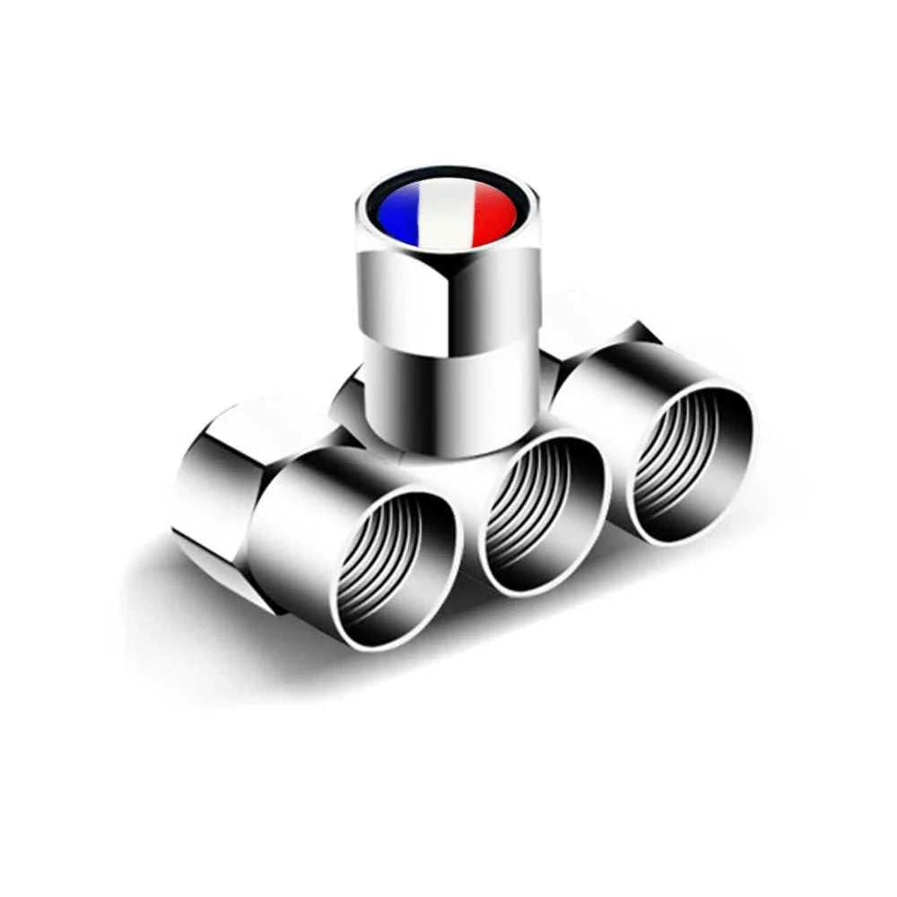 4PCS France Flag Car Wheel Air Cover Dust Proof Car Air Valve Stem Caps for Peugeot Citroen Opel Renault
