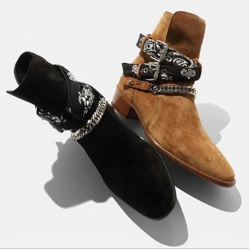 Black Men Short Boots Brown Flock Buckle Strap Round Toe Ankle Boots for Men Business Men Boots Zapatos Hombre The jack market .AU The jack market .AU Step Up Your Style: Trendy Shoes for Every Occasion! $ 106 14:100018786#brown;200000124:200000900