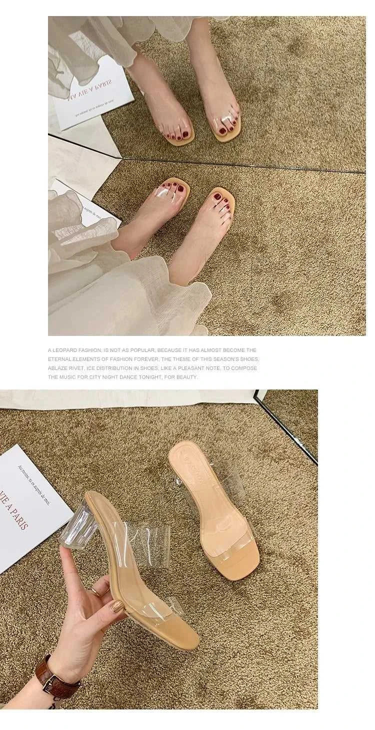 Transparent High Heels Women Square Toe Sandals Summer Shoes Woman Clear High Pumps Wedding Jelly Buty Damskie Heels Slippers The jack market .AU The jack market .AU Step Up Your Style: Trendy Shoes for Every Occasion! $ 72 14:193#Apricot color 5CM;200000124:100013888