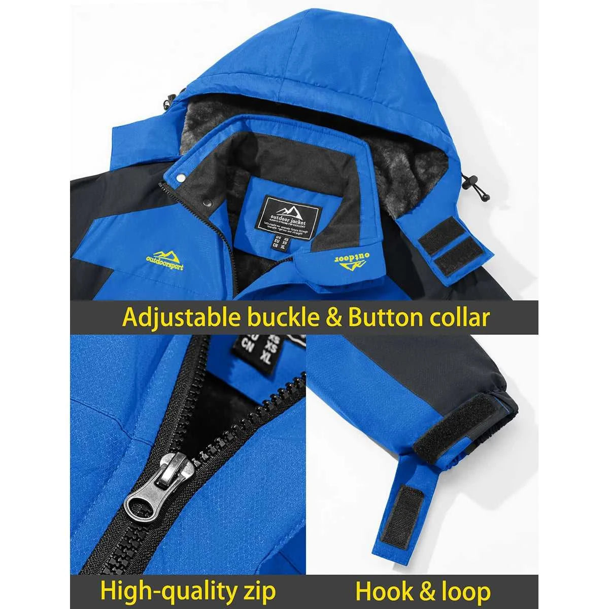 TACVASEN Men's Waterproof Ski Jacket Fleece Lining Warmth Parka Winter Snow Working Outdoors Hooded Coat Rain Shell Windbreaker The jack market .AU The jack market .AU Men Fashion $ 76 14:771#Blue;5:361385#CN 4XL (US L)