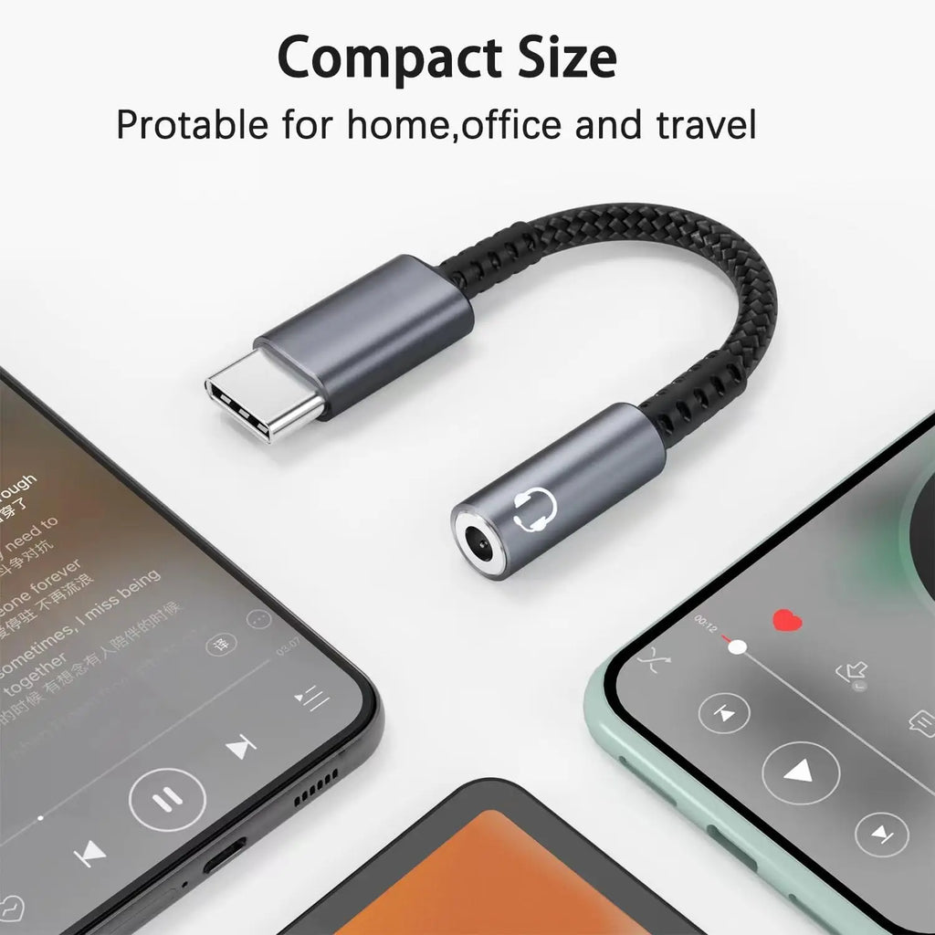 BrandName USB-C to 3.5mm Aux Adapter - Seamless Audio Experience for iPhone 15 Pro, Samsung Galaxy S24/S23