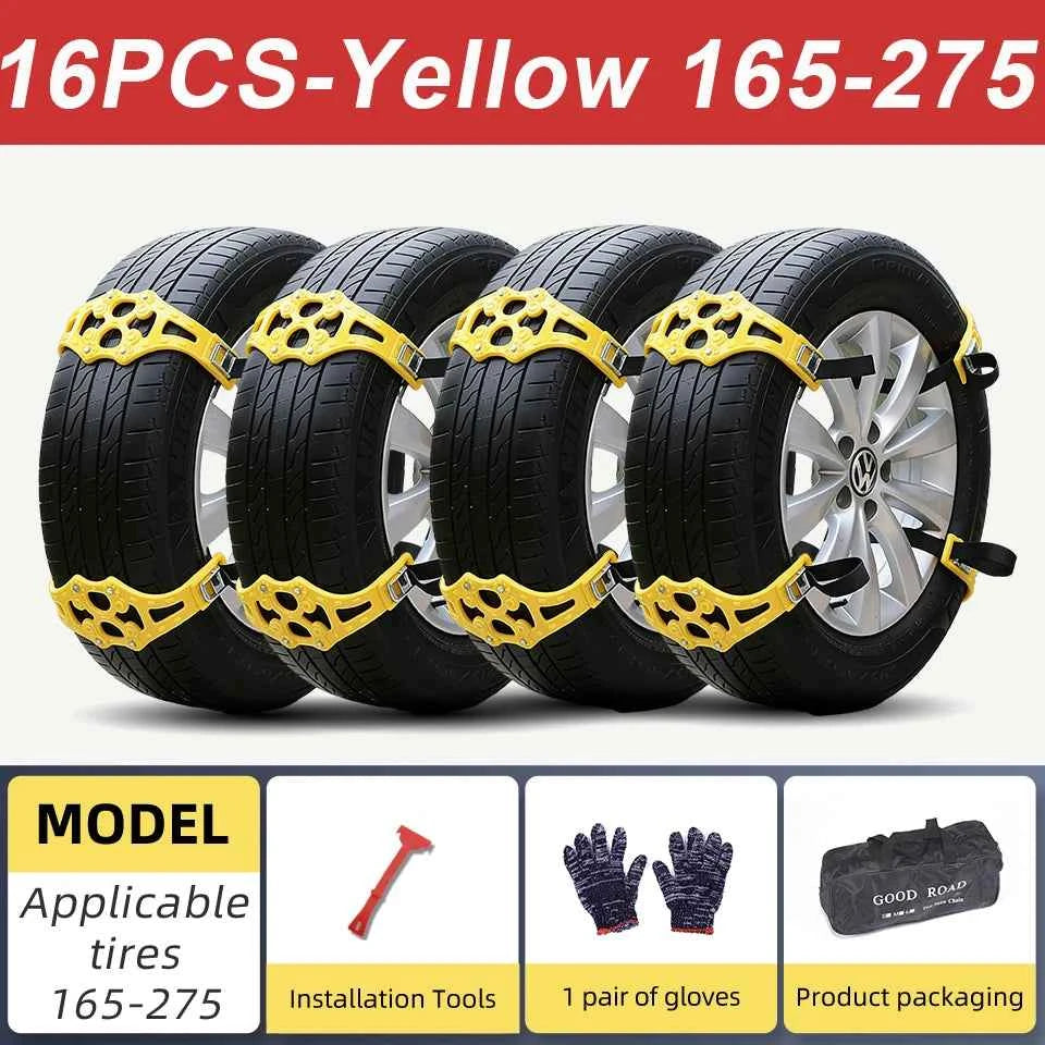 Car Snow Chains Universal Easy Install Tire Anti-Slip Chains for SUV Sedan Ice Snow Muddy Road Durable Emergency Traction Chains