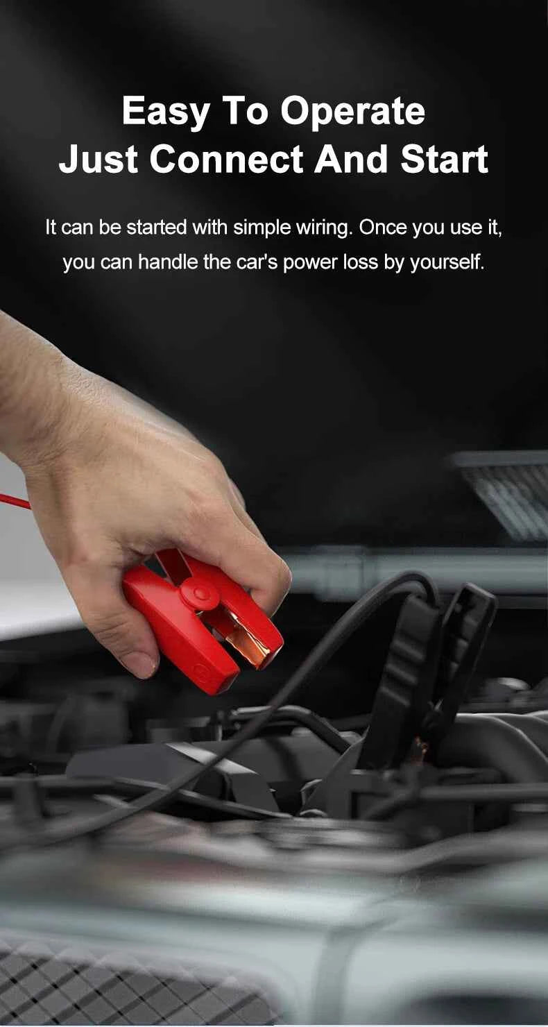 2000A Car Jump Starter Power Bank 12V Output Portable Emergency Start-up Charger 1000A for Cars Booster Battery Starting Device