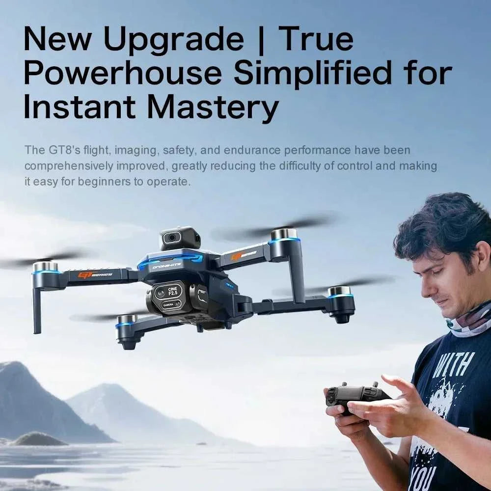 Drone 4K HD GT8 Camera Obstacle Avoidance Aerial Photography Brushless Drone with Screen Foldable RC Drone Quadcopter RTF The jack market .AU The jack market .AU Drones $ 143 14:366#GT8-8K-blue-3B-64G