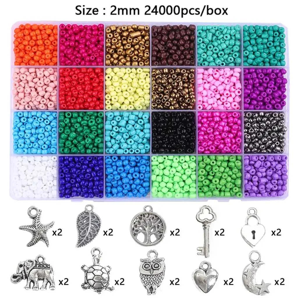 2–4mm Glass Rice Beads Kit 15–24 Grids, 15g/Grid 4000–24000pcs with Lobster Clasps & Cord for DIY Jewelry, Bracelets & Neckla The jack market .AU The jack market .AU Jewellery & Chains $ 76 14:29#BDH136-01