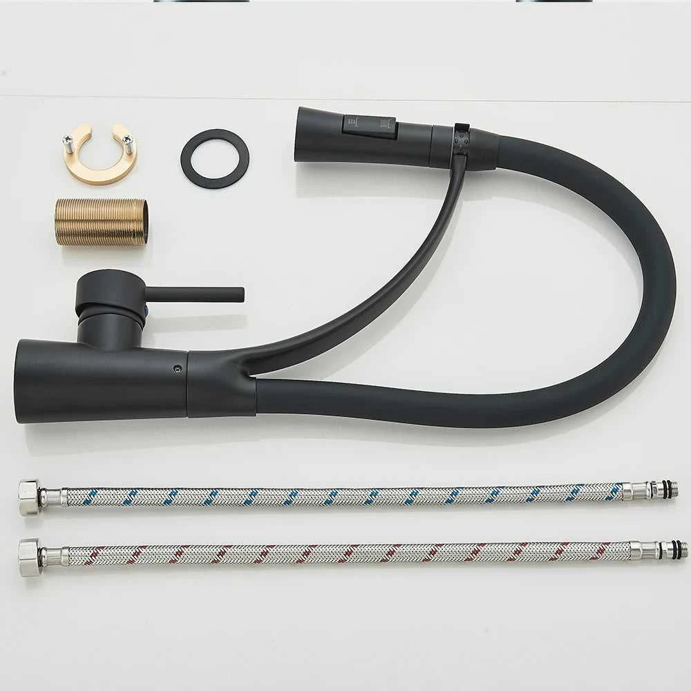 Black Rubber Kitchen Faucet Mixer Tap Rotation Pull Down Stream Sprayer Taps Hot Cold Water Tap One Handle Kitchen Tap The jack market .AU The jack market .AU Home $ 88 14:193#Matte Black;200007763:201336106