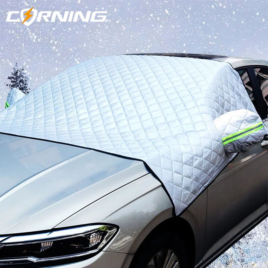 Car Windshield Cover Front Windscreen Sunshade Half Cover Car Exterior Snow Shield Cover Vehicles Protective Shade for Sedan SUV