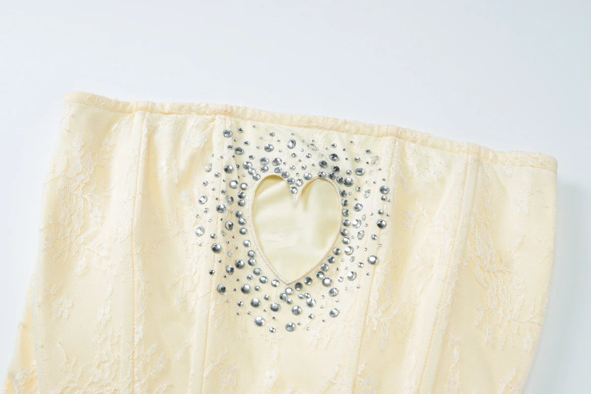 Hugcitar Heart-Shaped Cutout Mini Dress - Sexy Sequined Mesh with Zipper for Summer Festivals & Birthdays
