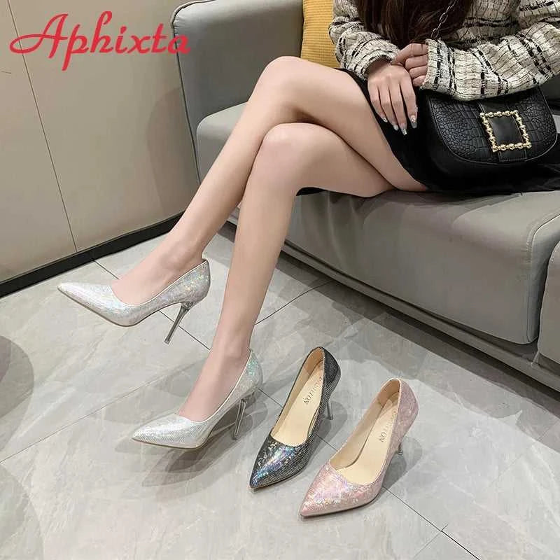 Aphixta 10cm High Tansparent Stiletto Heels Women Pumps Dazzle Colorful Official Party Shoes Big Size 33-50 The jack market .AU The jack market .AU Step Up Your Style: Trendy Shoes for Every Occasion! $ 82 14:173#Pink;200000124:200006266#50