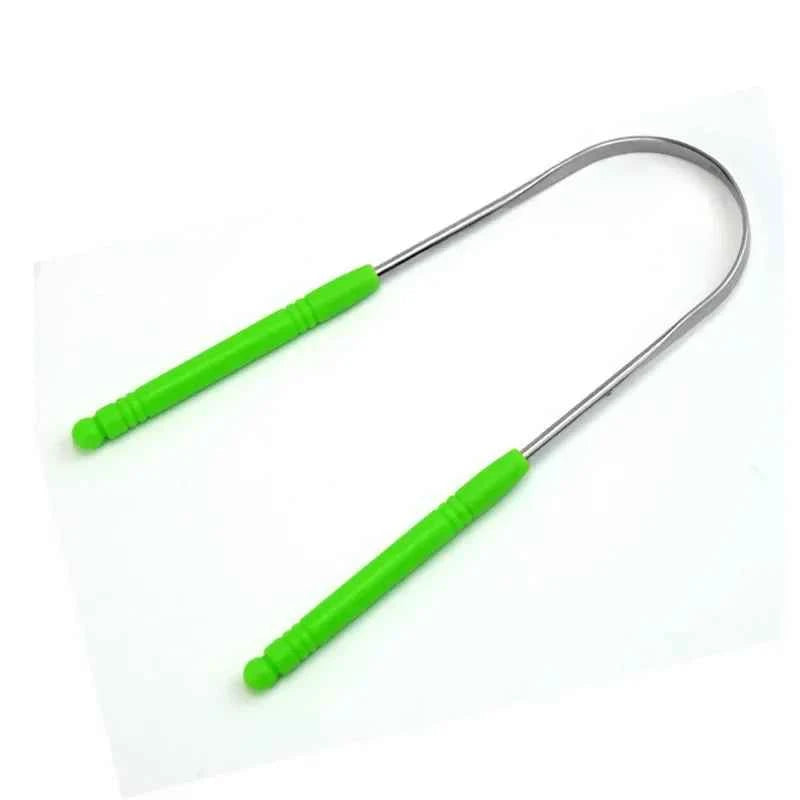 FreshBreeze Stainless Steel Tongue Scraper - Coated U-Shaped Design for Ultimate Oral Hygiene & Fresh Breath