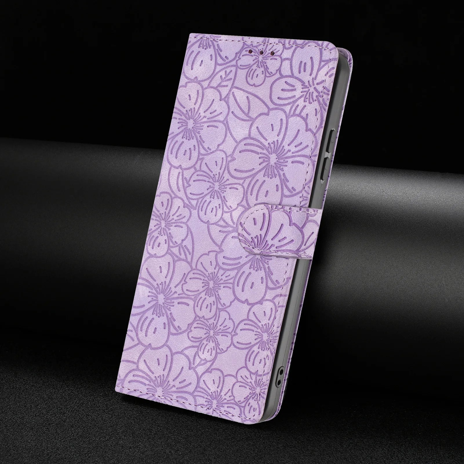 Edge Leather Flip Case for Motorola G73 G53 G13 G23 G62 G52 G32 G22 G31 G20 G41 - Cherry Blossom Design