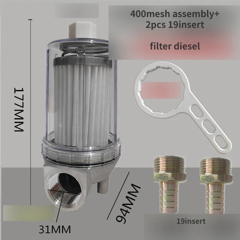 Vehicle fuel pump diesel dispenser transparent impurity filter assembly oil refueling machine filtration accessories