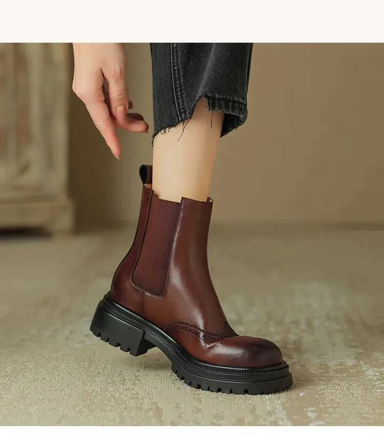 NEW Autumn Boots Women Split Leather Shoes for Women Round Toe Chunky Heel Women Boots Winter Black Chelsea Boots сапоги женские The jack market .AU The jack market .AU Step Up Your Style: Trendy Shoes for Every Occasion! $ 131 14:365458#Brown;200000124:100010481