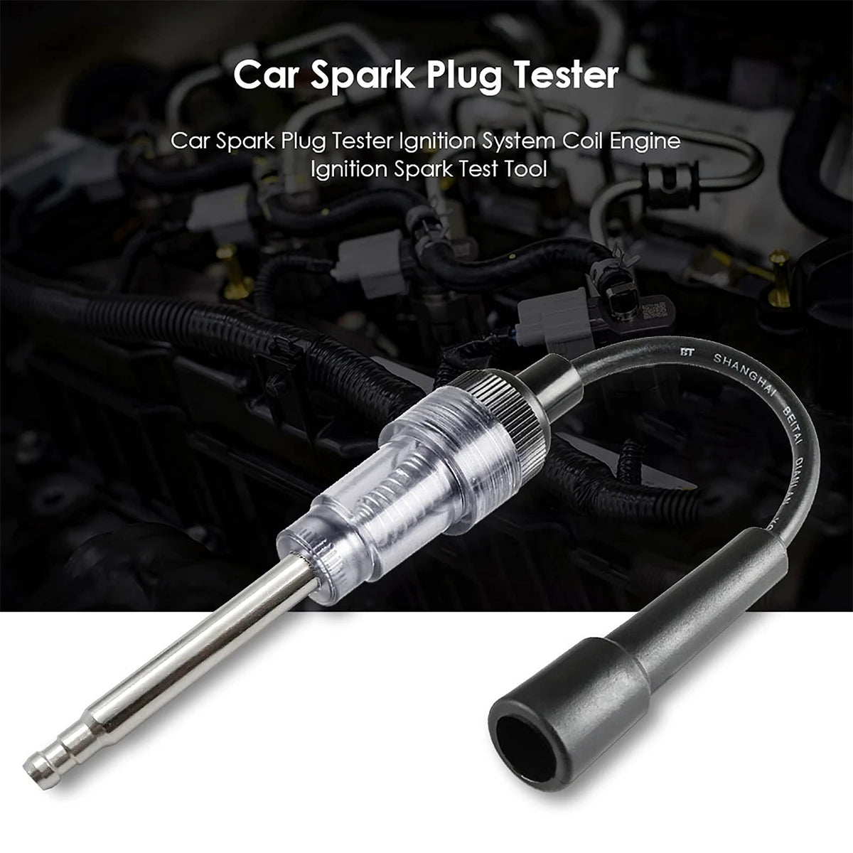 Spark Plug Tester, Engine Ignition Coil Straight Boot Test Light Checker Automotive Car Lawnmower Internal External diagnostic