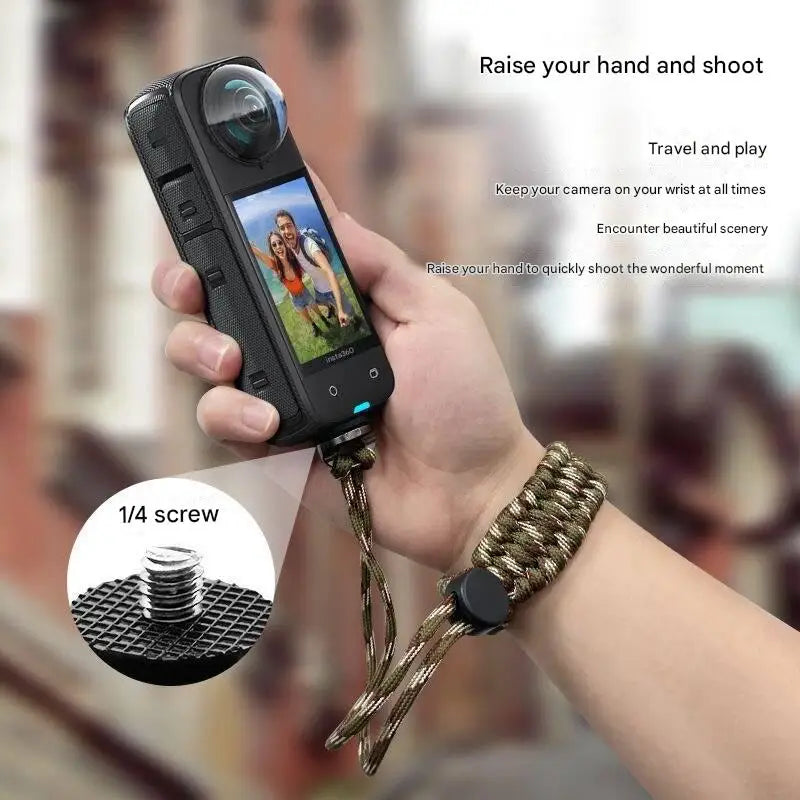For insta360 X5 Camera Wrist Strap Adjustable Nylon Hand Wrist Straps with a 1/4 screw  X4/DJI Osmo 360 Pocket3
