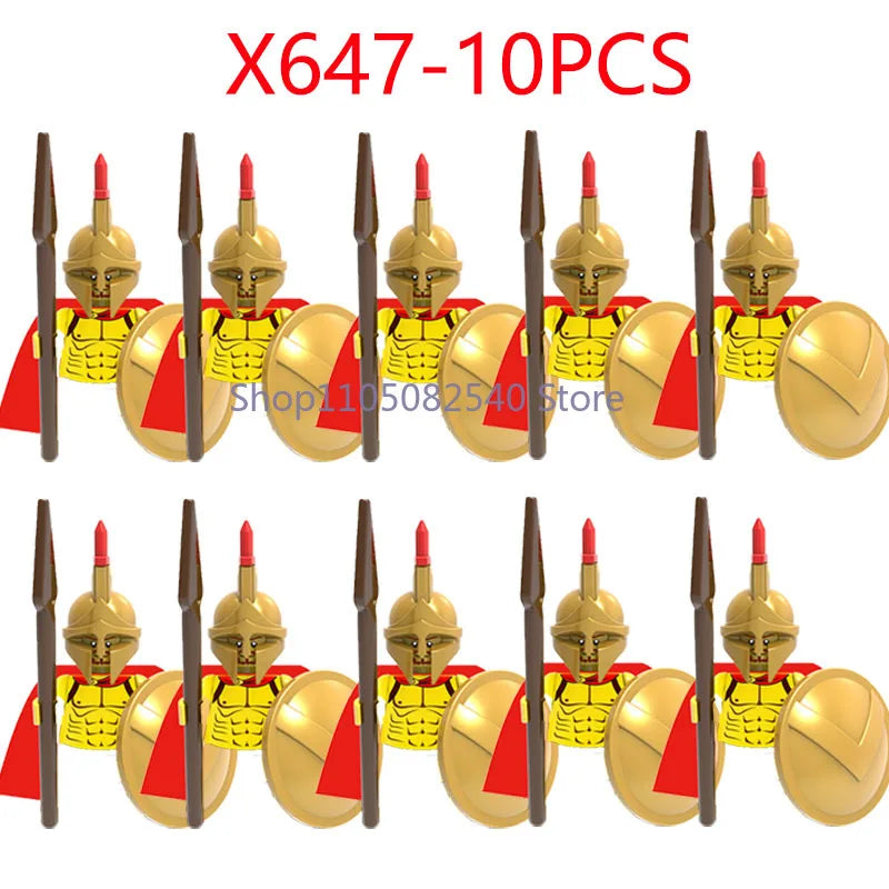 MOC Military Soldier Movie Character Building Blocks Accessories Medieval Castle Knight Helmet Shield Mini Brick Gift Toy E008