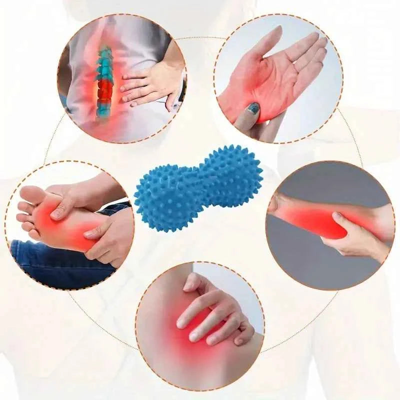 Peanut Massage Spiky Ball - Deep Tissue Roller for Foot, Neck, & Back Relief