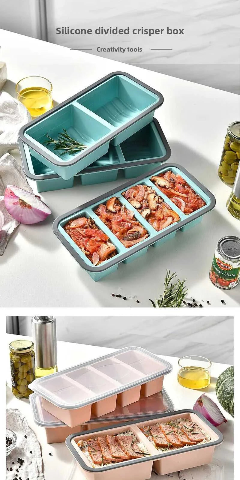 Silicone Freezer Tray ,Freezing Trays with Lid for Meal Prep Silicon Soup Portion Freeze Tray Make Stock Souped Ice Cube The jack market .AU The jack market .AU $ 39 14:350853#2grid-blue