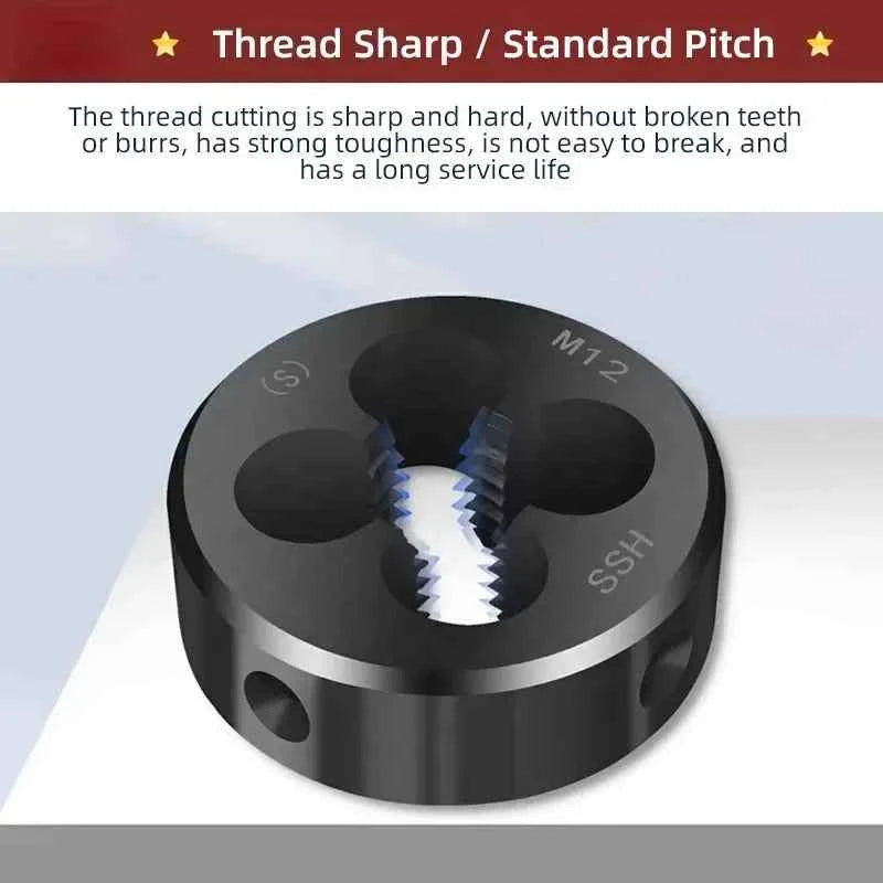SIQICNC Round Dies ISO Right Hand Thread Tap HSS Tool M3-M20