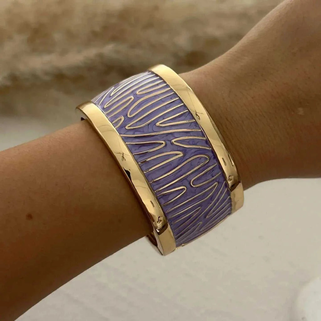 KMVEXO Irregular Purple Color Dripping Oil Zinc Alloy Enamel Bangles Geometric Wide Cuff Spring Bracelets For Women Jewelry ﻿ The jack market .AU The jack market .AU Jewellery & Chains $ 52 200001034:361181#35661-Purple