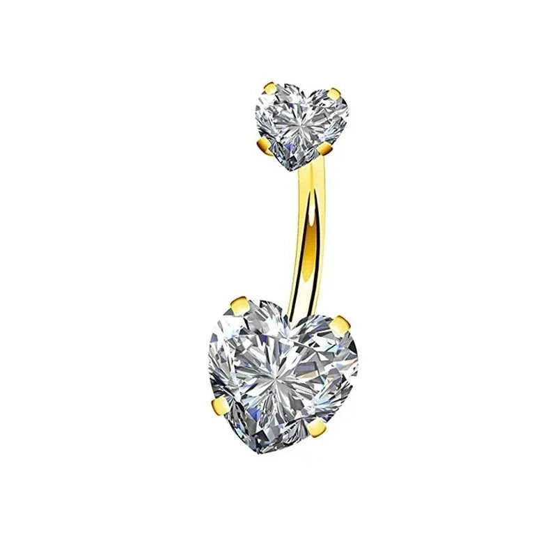 1Pc Gold Color Stainless Steel Belly Ring, Flower Heart Shaped CZ Crystal Navel Belly Button Rings Butterfly Navel Piercings 14G The jack market .AU The jack market .AU Jewellery & Chains $ 47 200001033:200003759#S7-1pc-golden