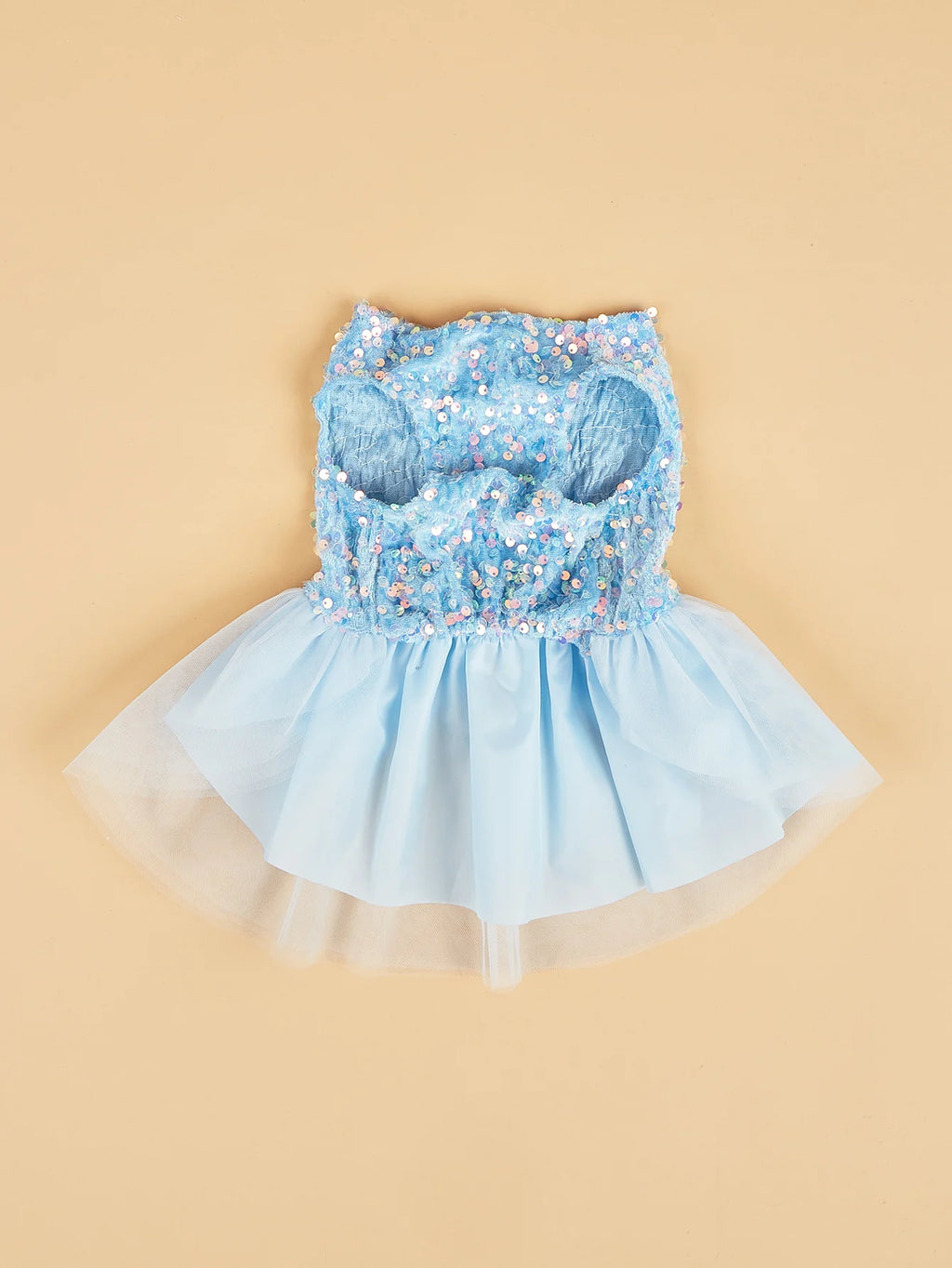 Pawfect Paws Pet Dress - Sparkling Sequin Bowknot Tulle Princess Costume for Dogs and Kittens