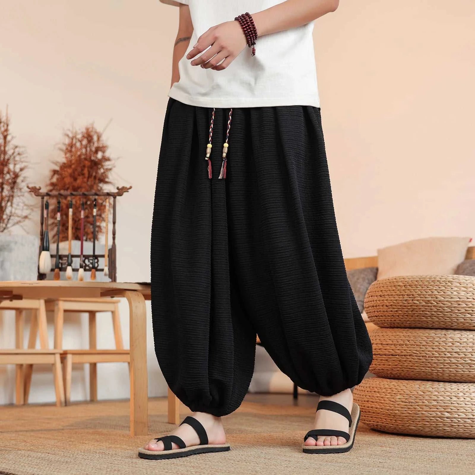 Summer Wide Leg Pants Men's Solid Color Casual Japanese Styles Harun Pants Men Fashion Loose Harajuku Lantern Trousers Plus Size The jack market .AU The jack market .AU Men Fashion $ 61 14:193#Red;5:361386#Asian M 50-60KG