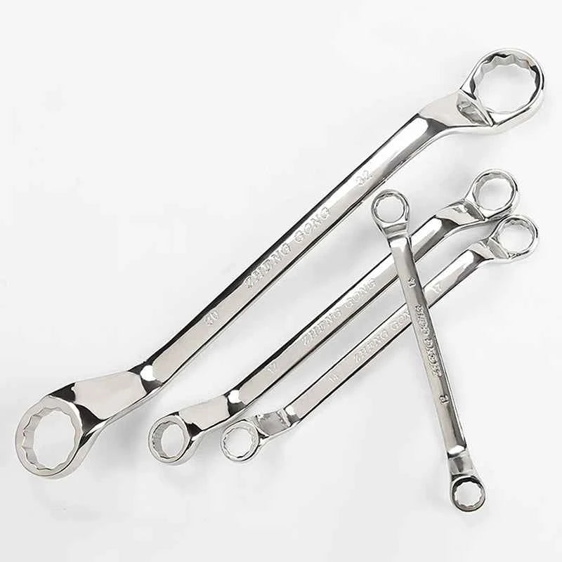 Multifunctional Double-ended Offset Ring Spanner - Heat Treated Hardened Box End Wrench for Auto Repair