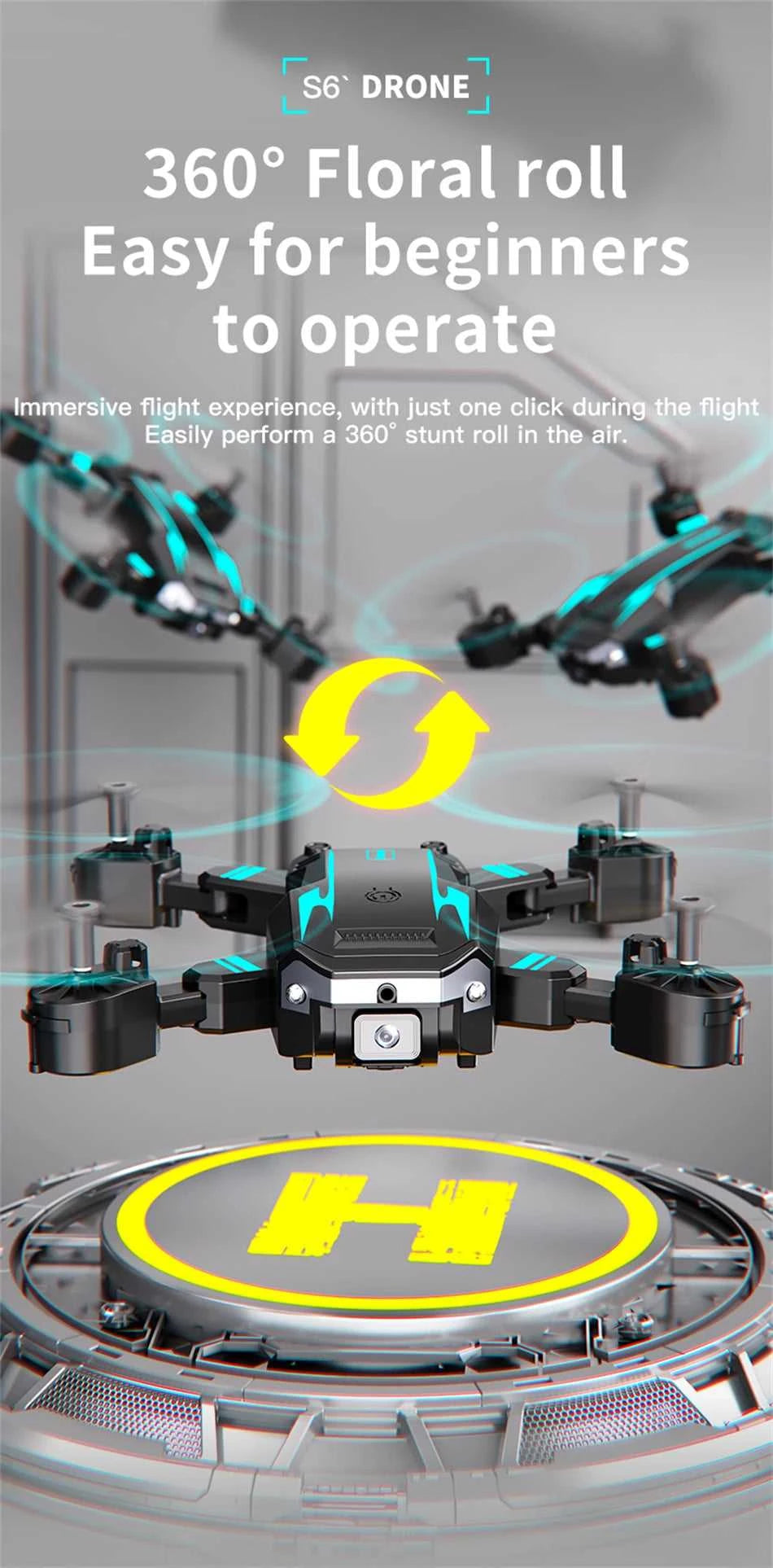 New Hot Sell S6 Drone Profesional 8k 4K HD Camera Optical Flow 5G Control Screen Obstacle Avoidance Quadcopter APRON Kid Gift The jack market .AU The jack market .AU Drones $ 89 14:10#MAX BLUE;200000828:201589807#Dual 8K