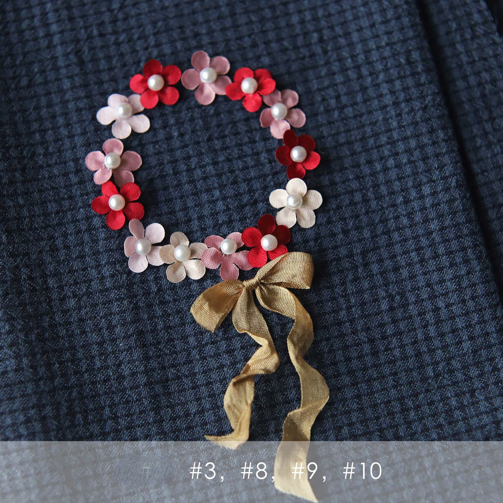100pcs 12mm Mini Imitation Pearl Satin Flowers for DIY Wedding Dress Baby Doll Clothes Hairpin Handmade Sewing DIY Craft Decor