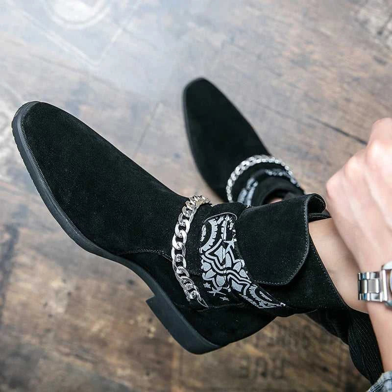 Black Men Short Boots Brown Flock Buckle Strap Round Toe Ankle Boots for Men Business Men Boots Zapatos Hombre The jack market .AU The jack market .AU Step Up Your Style: Trendy Shoes for Every Occasion! $ 106 14:100018786#brown;200000124:200000900