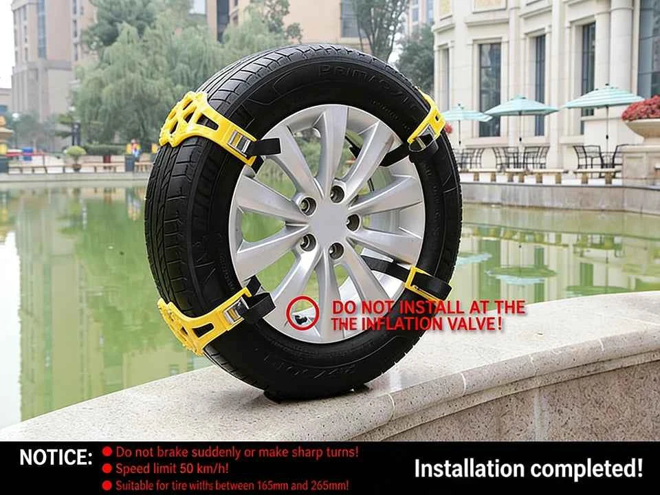 Car Snow Chains Universal Easy Install Tire Anti-Slip Chains for SUV Sedan Ice Snow Muddy Road Durable Emergency Traction Chains