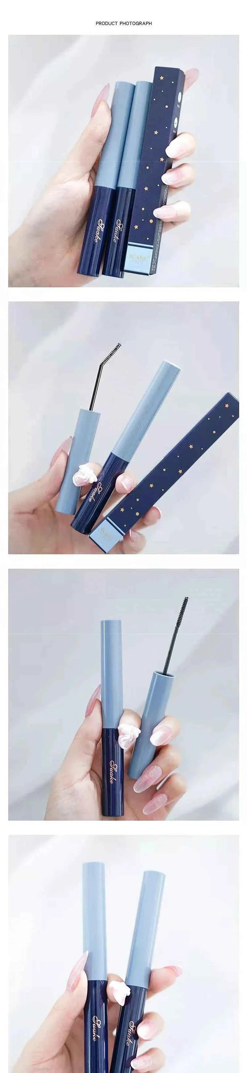 Ultra-fine Mascara Curl Thick Lengthening Eyelash Mascara Waterproof Non-smudge Brown Natural Curling Fine Brush Mascara Makeup