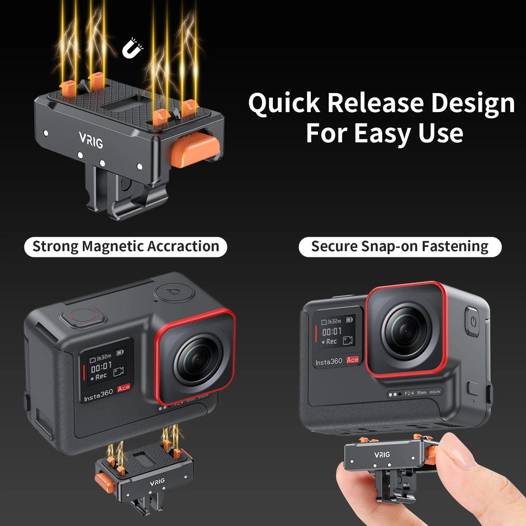 for Insta 360 Ace / Ace Pro / Ace Pro 2 Sports Camera Aluminum Quick Release Mount Magnetic Adapter Mount Accessories
