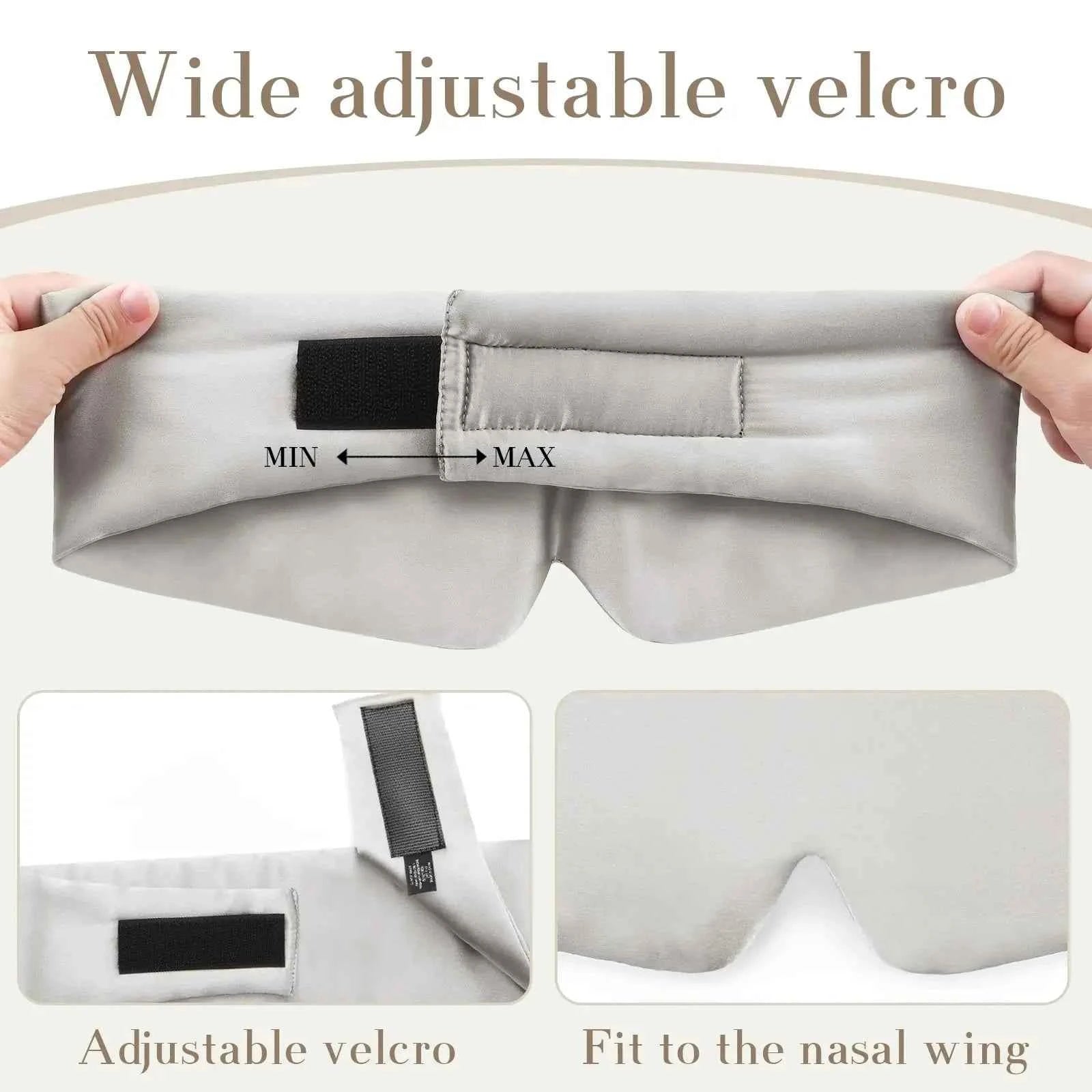 SilkDreams Adjustable Mulberry Silk Sleep Mask - Soft, Pressureless Comfort for Wrinkle-Free Eyes