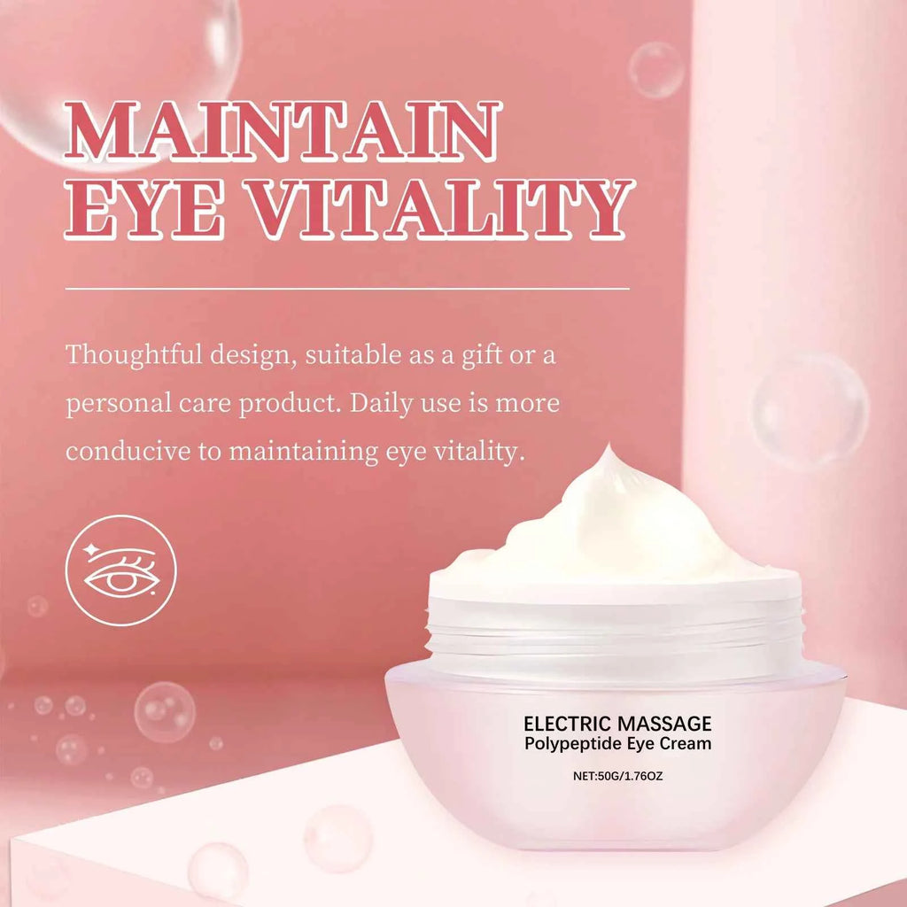 Polypeptide Eye Cream Electric Massage Eye Cream Lightening Dark Circles Puffiness Remove Eye Bags Brighten Eye Skin Care 50g