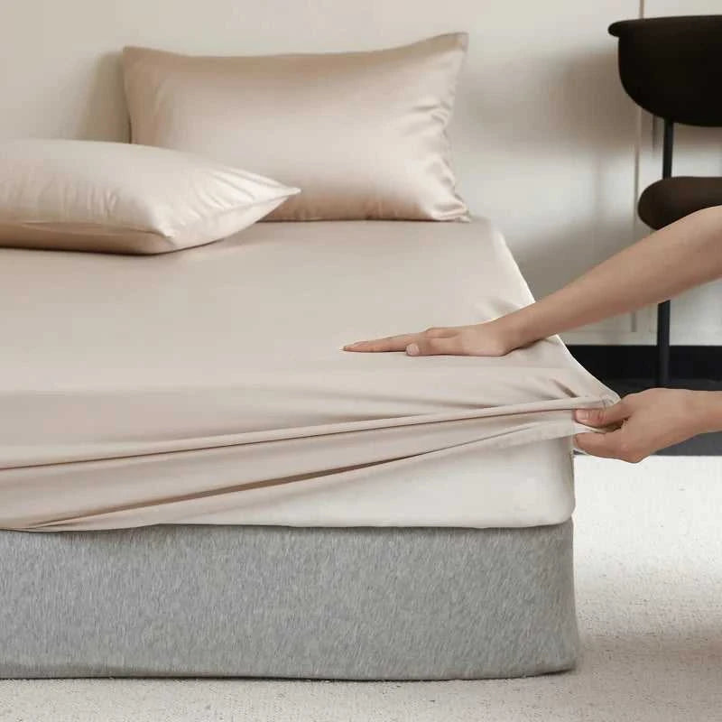 Natural Mulberry Silk Fitted Sheet Pure Silk Mattress Cover for Single Double King Queen Size Bedding High End Luxury Bed Cover The jack market .AU The jack market .AU Home $ 72 14:200002984#Latte Brown;5:200013267#90x200x30cm
