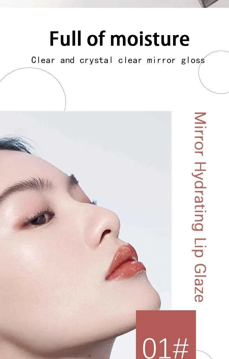 Aqua Mirror Lip Glaze Moisturizing Non Sticky Easy To Color Fast Film Long Lasting Full Lips Must Have For Beginners And Student