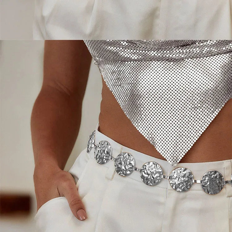 Women's Metal Chain Belt – Gold & Silver Waist Chain for Dresses