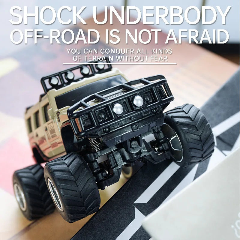 1/64 RC Car Mini HG4-221 Off-Road Vehicle Simulation Hummer 2.4G Remote Control Climbing Car with APP Lights Control Gifts Toys