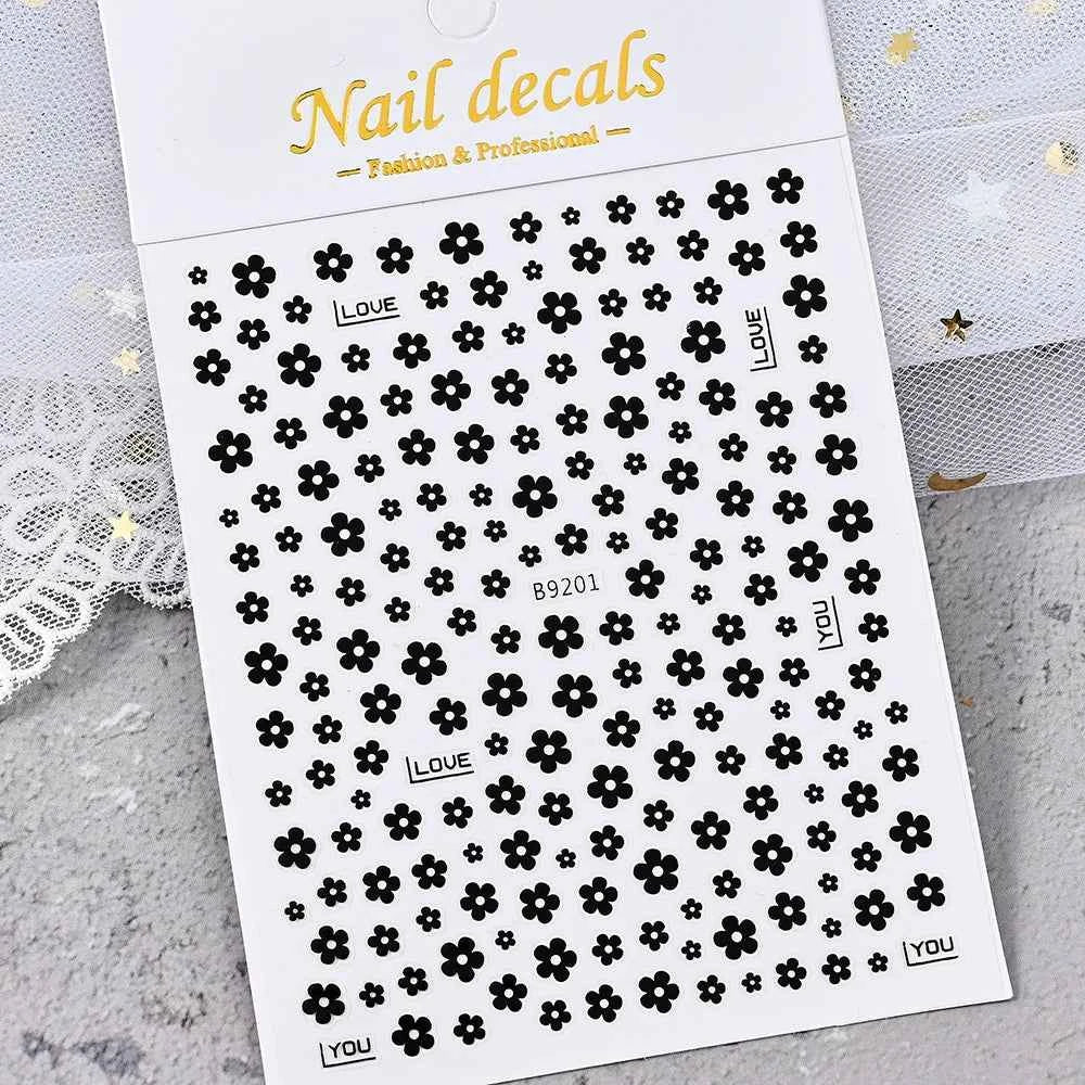 1pcs 3D White Hibiscus Flowers Nail Stickers Holographic Silver Gold Tropical Petal Slider For Nails French Manicure Decoration