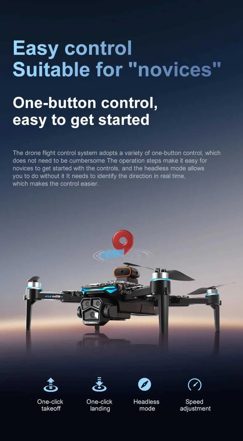New D13 Drone 4K Professional HD Triple Camera 5G WIFI FPV Dron 360° Obstacle Avoidance Brushless Large Screen RC Quadcopter Toy The jack market .AU The jack market .AU Drones $ 123 14:173#D13-Screen Drone