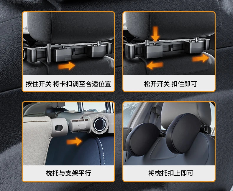Car side sleep, headrest, neck pillow, rear car for co-driver