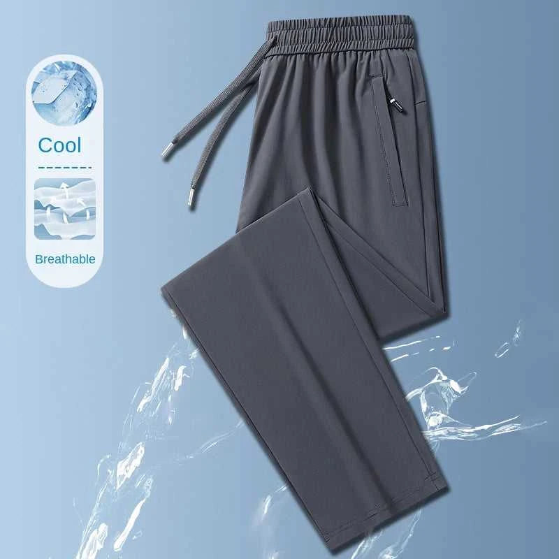 Ice Silk Men's trousers 2024 summer black-and-gray thin style business casual pants outdoor stretch breathable straight leg loos The jack market .AU The jack market .AU Men Fashion $ 51 14:175#qianhui;200007763:201336106;5:200661035